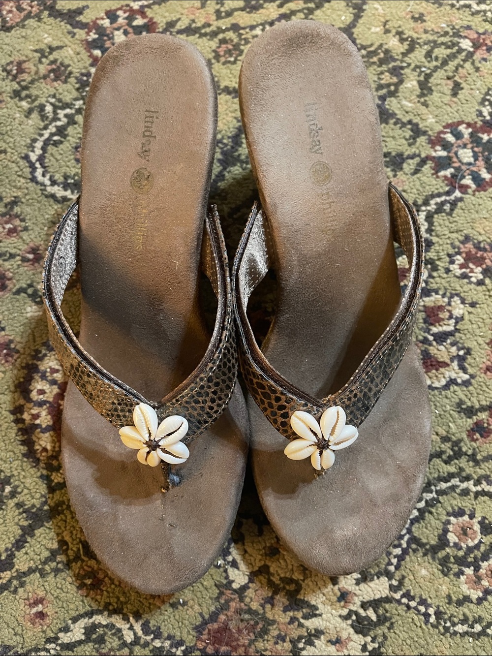 Lindsey Philips Seashell SwitchFlop Wedge Sandals 8